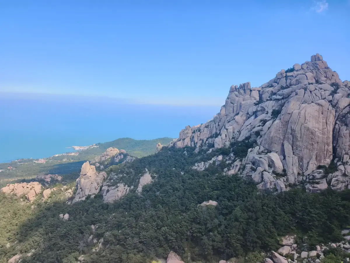Jagged granite peaks panorama of the Laoshan massif